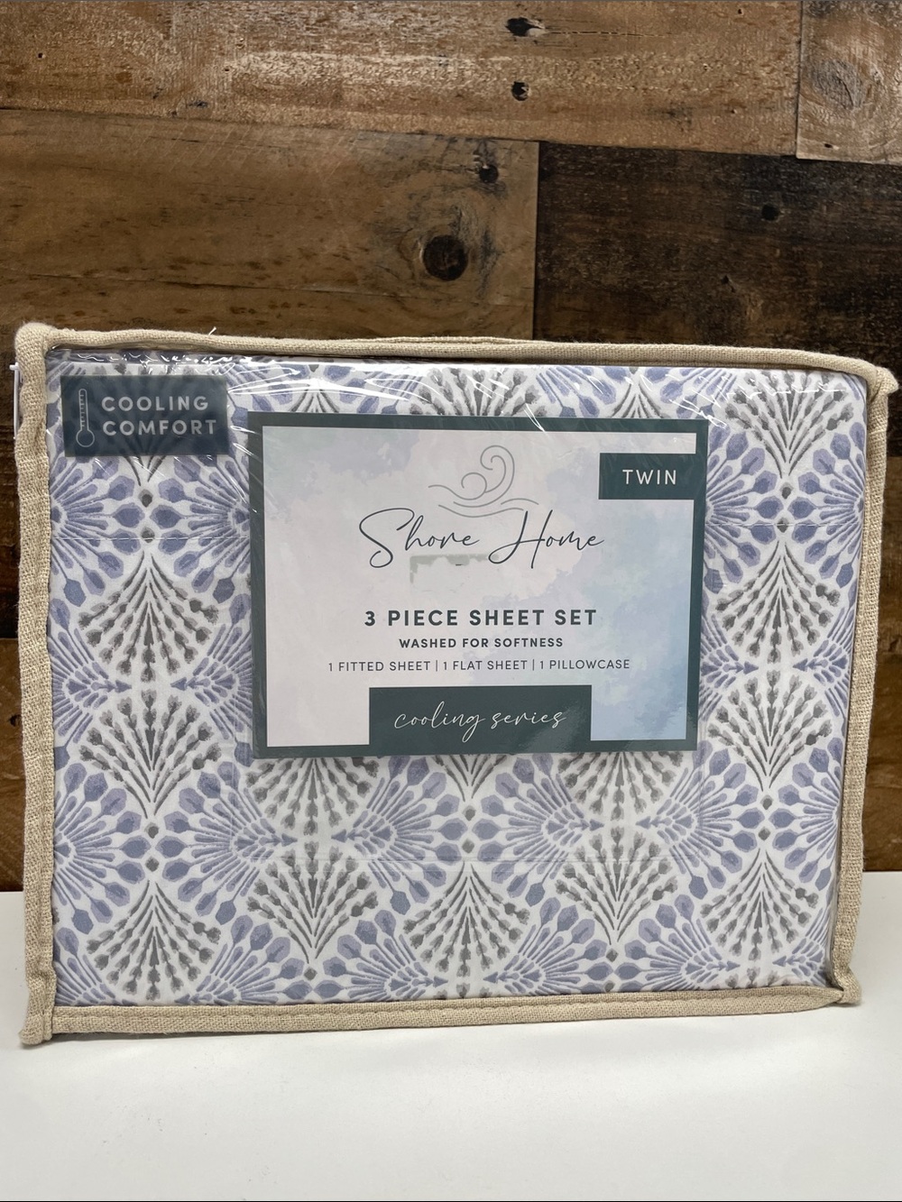 Twin 3-Piece Sheet Set in Light Blue Pattern - Cooling Comfort